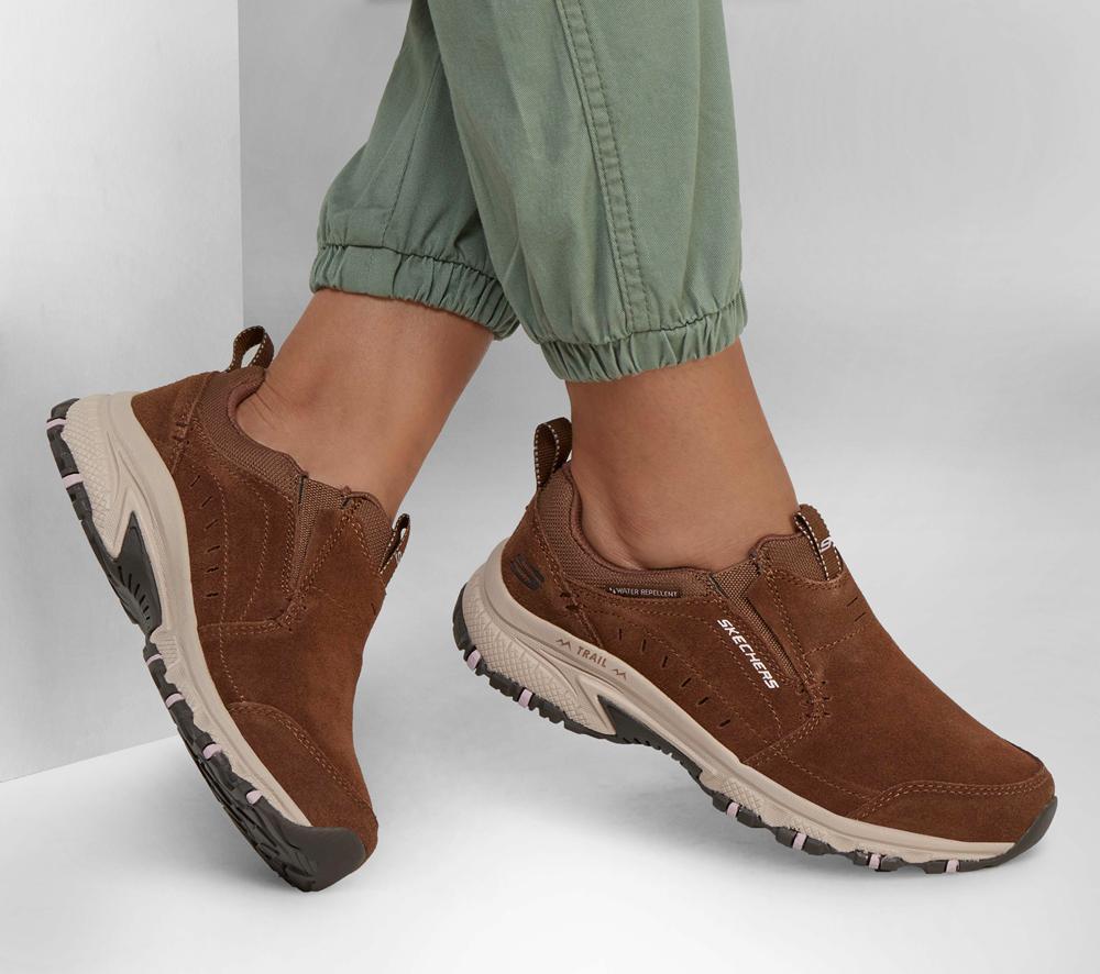 Women Skechers Hillcrest - Nature Walk Slip On Shoes Brown  USA |  8671-RUVBD