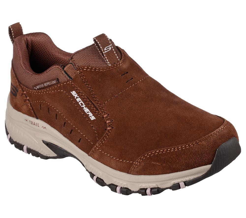Women Skechers Hillcrest - Nature Walk Slip On Shoes Brown  USA |  8671-RUVBD