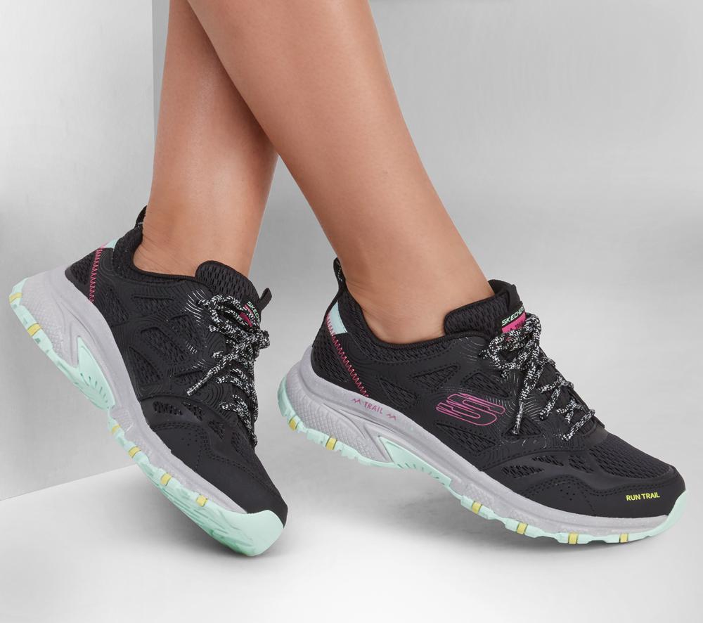 Women Skechers Hillcrest - Pure Escapade Lace Up Shoes Black / Multicolor  USA |  3491-JARFZ