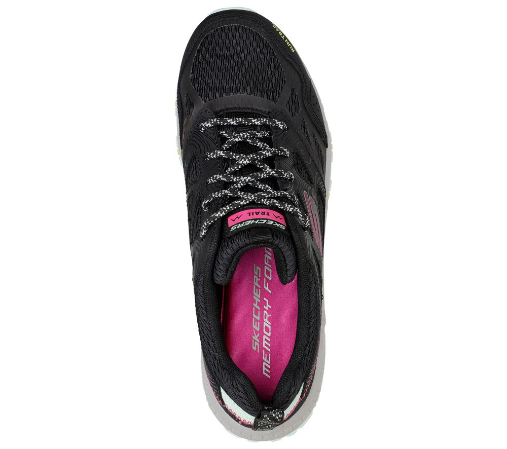 Women Skechers Hillcrest - Pure Escapade Lace Up Shoes Black / Multicolor  USA |  3491-JARFZ