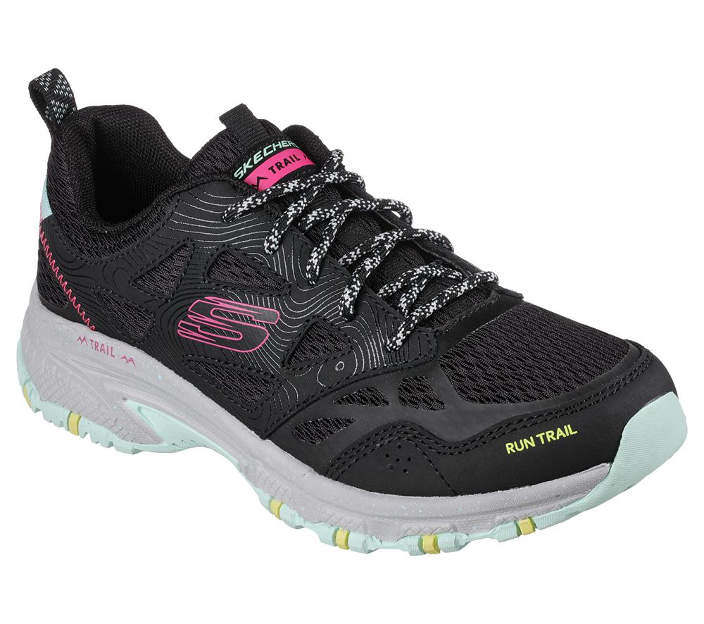 Women Skechers Hillcrest - Pure Escapade Lace Up Shoes Black / Multicolor  USA |  3491-JARFZ
