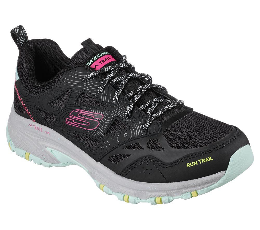 Women Skechers Hillcrest - Pure Escapade Lace Up Shoes Black / Multicolor  USA |  3491-JARFZ