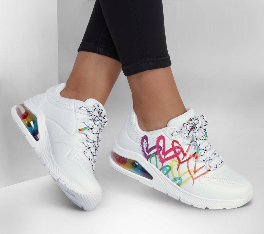 Women Skechers JGoldcrown: Uno 2 - Floating Love Wedges White  USA |  1943-NGZKB