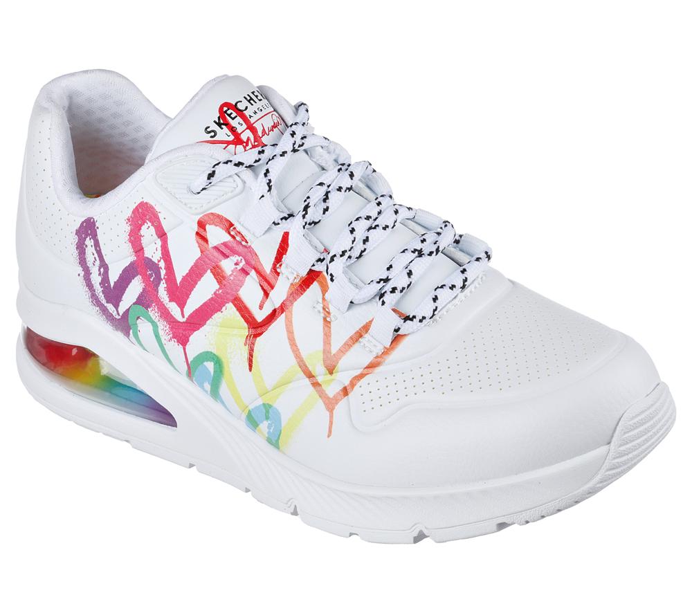 Women Skechers JGoldcrown: Uno 2 - Floating Love Wedges White  USA |  1943-NGZKB