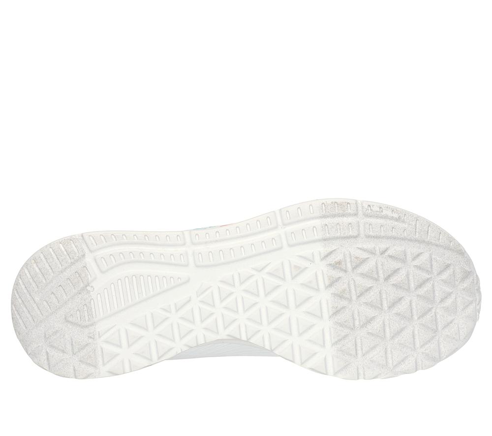 Women Skechers JGoldcrown: Uno Lite - Heart of Hearts Lace Up Shoes White / Multicolor  USA |  8941-OWQRM