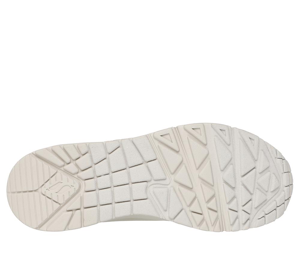 Women Skechers JGoldcrown: Uno - Golden Heart Lace Up Shoes Natural / Gold  USA |  2584-VTOSJ