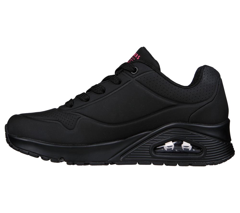 Women Skechers JGoldcrown: Uno - Highlight Love Lace Up Shoes Black / Multicolor  USA |  9230-FDTHS