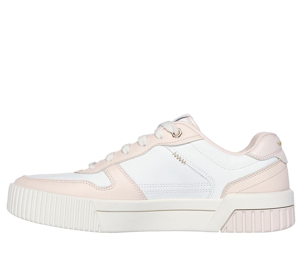 Women Skechers Jade - Best In Class Lace Up Shoes White / Pink  USA |  1842-FHENG
