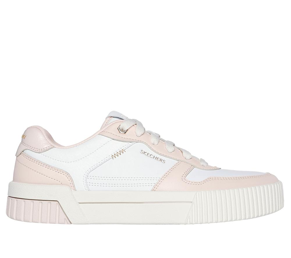 Women Skechers Jade - Best In Class Lace Up Shoes White / Pink  USA |  1842-FHENG