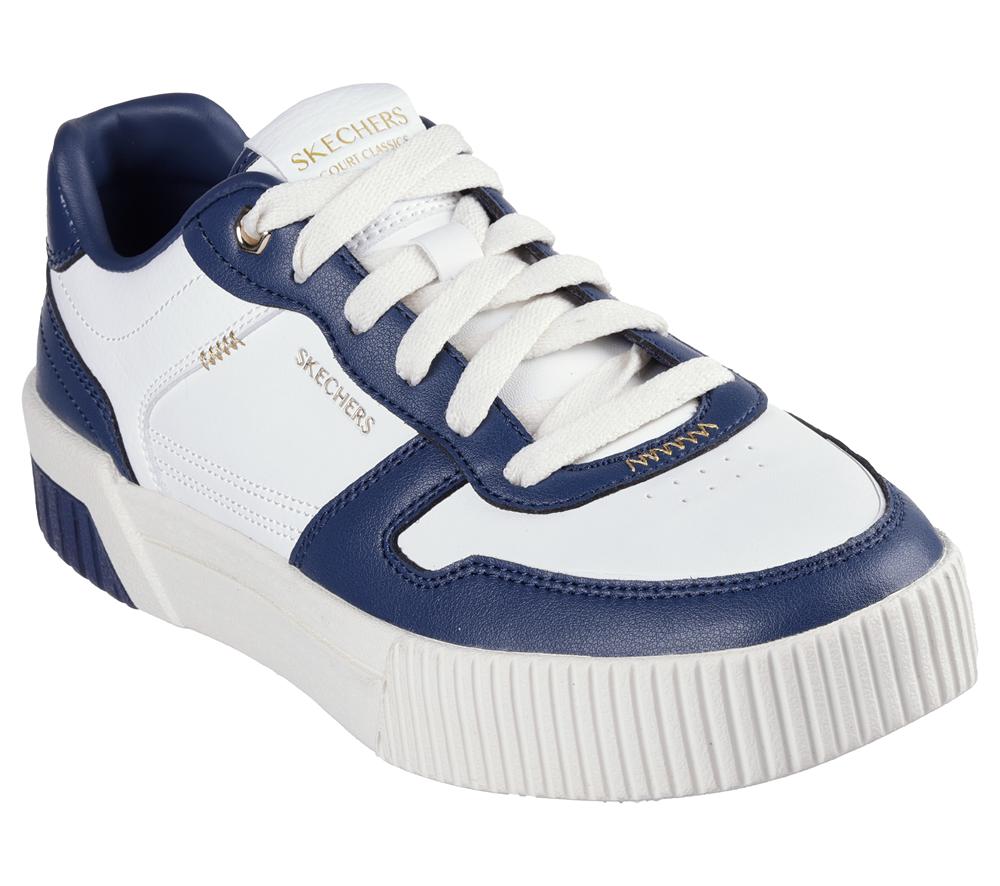 Women Skechers Jade - Best In Class Lace Up Shoes White / Navy  USA |  7918-GVZPW