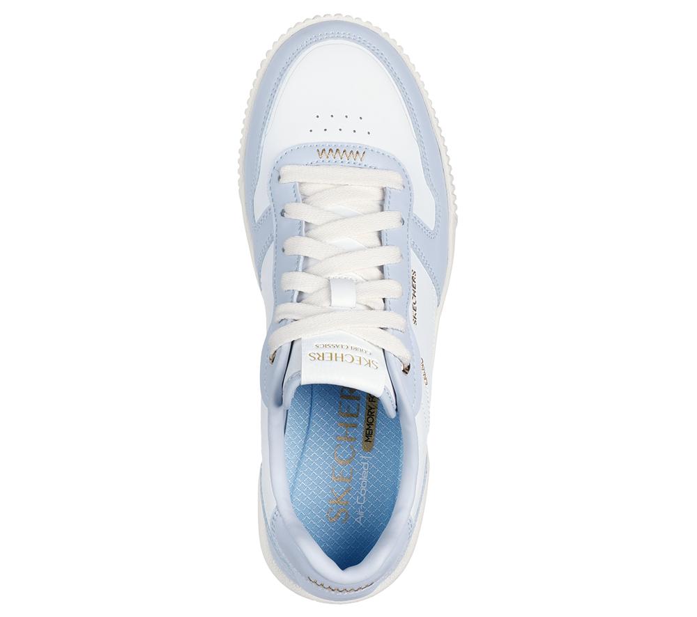 Women Skechers Jade - Best In Class Lace Up Shoes White / Blue  USA |  1438-DIMJK