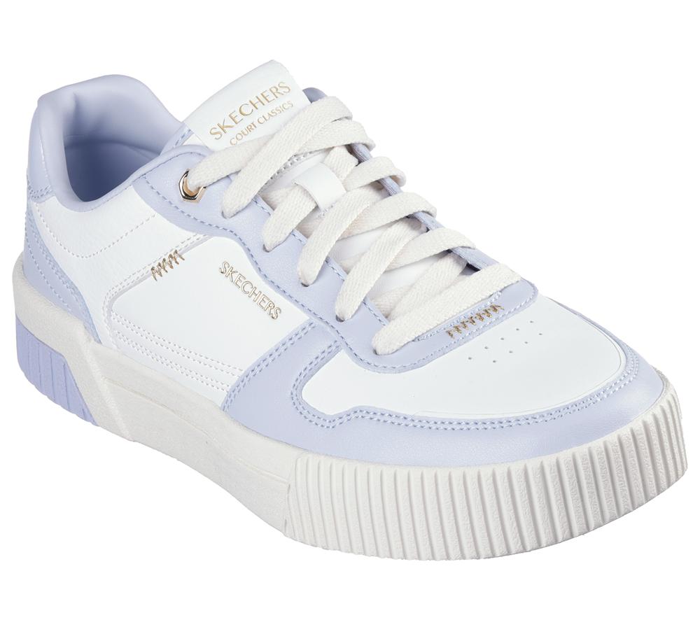 Women Skechers Jade - Best In Class Lace Up Shoes White / Blue  USA |  1438-DIMJK