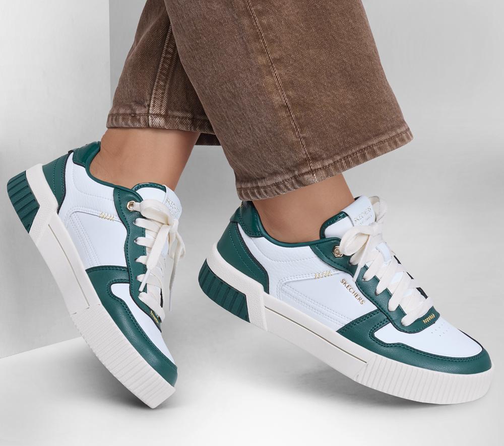 Women Skechers Jade - Best In Class Sneakers White / Green  USA |  1207-GHEBA