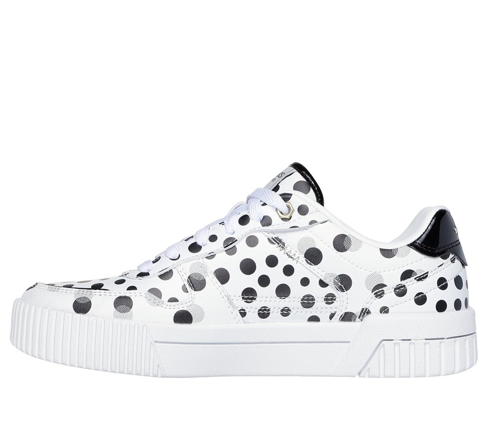 Women Skechers Jade - On The Dot Lace Up Shoes White / Black  USA |  7215-ECUBH