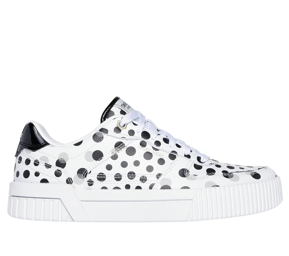 Women Skechers Jade - On The Dot Lace Up Shoes White / Black  USA |  7215-ECUBH