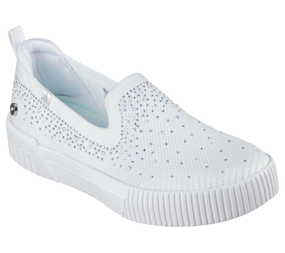 Women Skechers Jade - Shining Stones Slip On Shoes White  USA |  5897-IKRHW