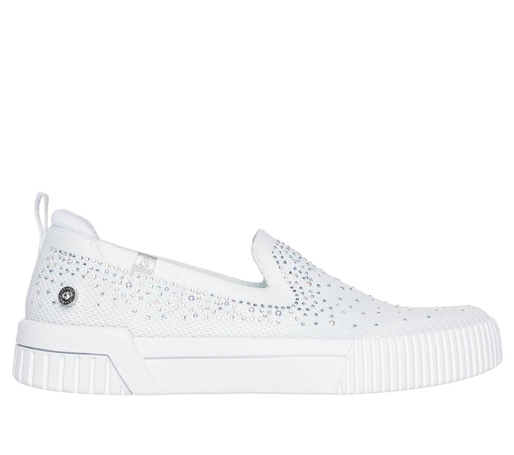 Women Skechers Jade - Shining Stones Slip On Shoes White  USA |  5897-IKRHW