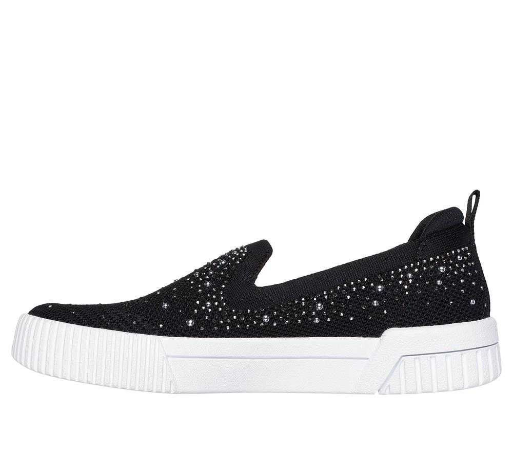 Women Skechers Jade - Shining Stones Slip On Shoes Black  USA |  3458-XPZVM