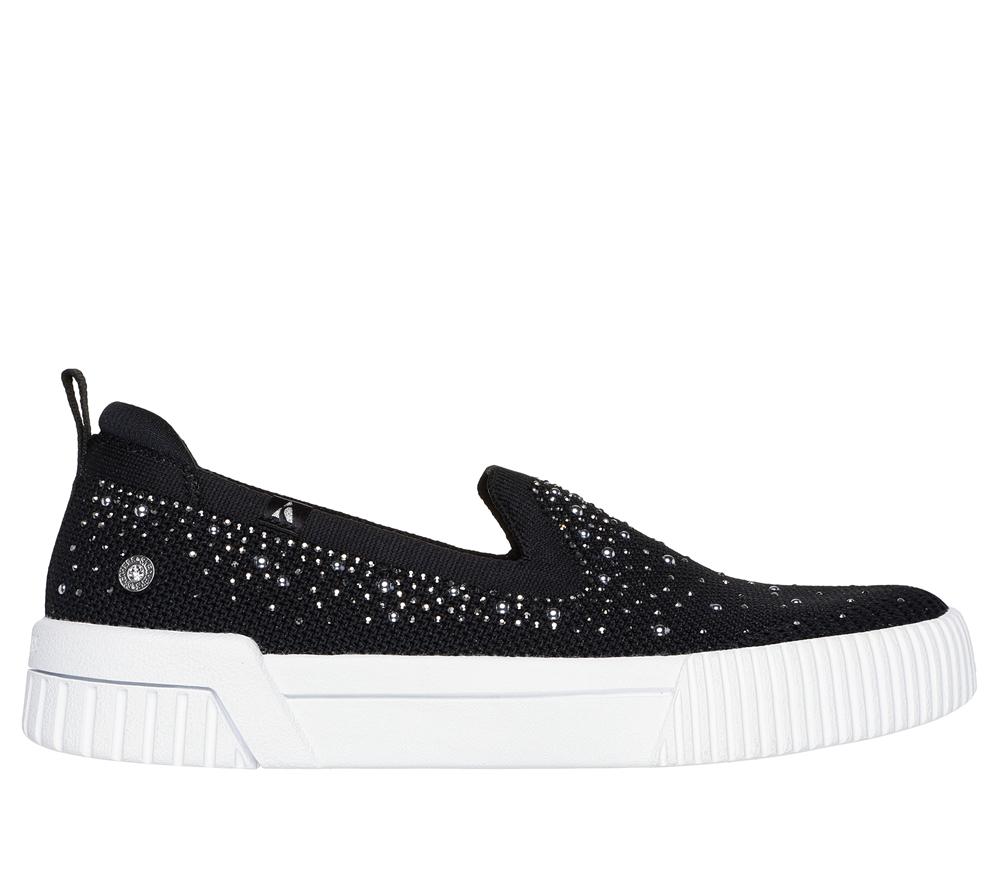 Women Skechers Jade - Shining Stones Slip On Shoes Black  USA |  3458-XPZVM