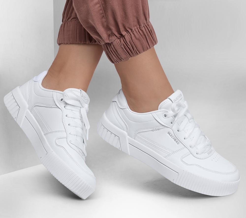 Women Skechers Jade - Too Easy Lace Up Shoes White  USA |  0312-PAREX