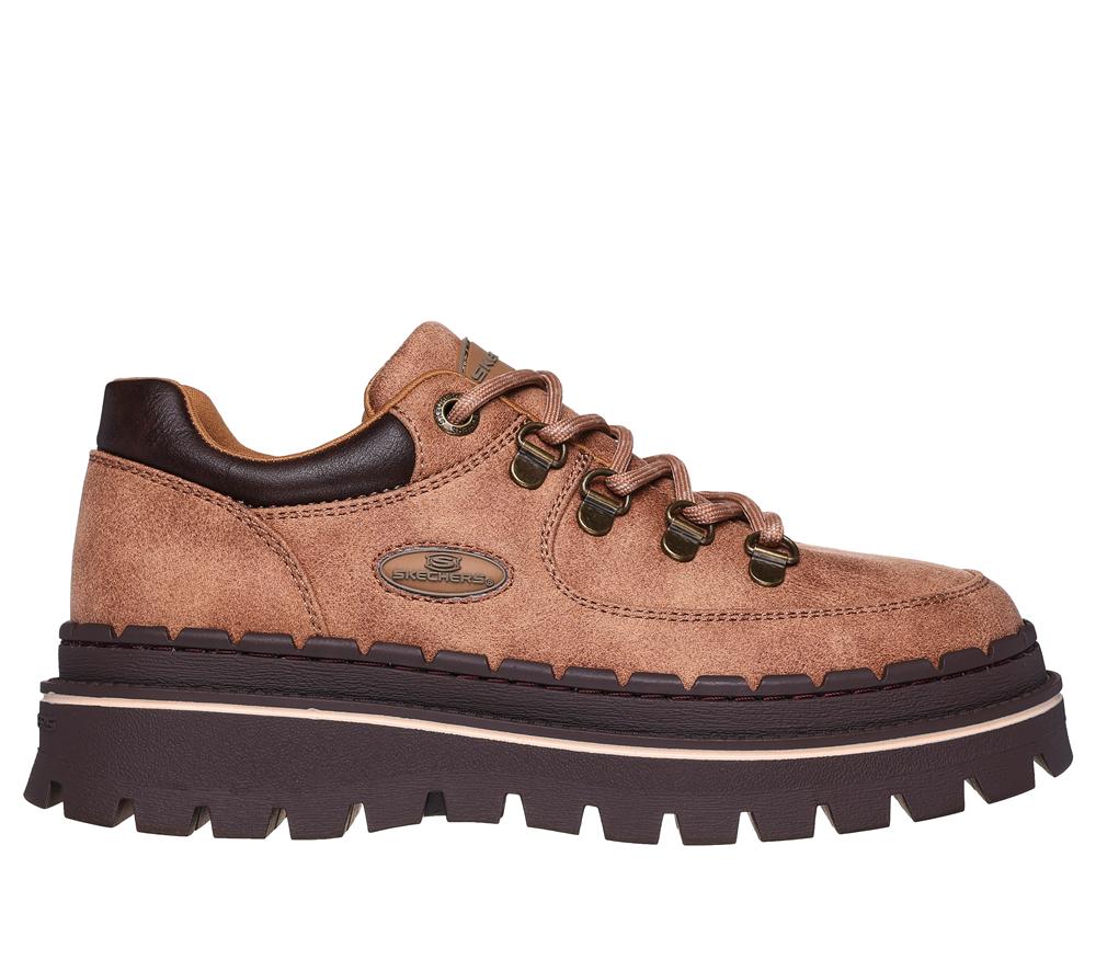Women Skechers Jammers - Say Goodbye Lace Up Shoes Brown  USA |  9648-SHNGD