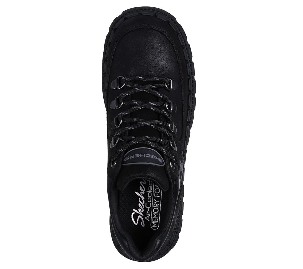 Women Skechers Jammers - Say Goodbye Lace Up Shoes Black  USA |  6241-IJSGP