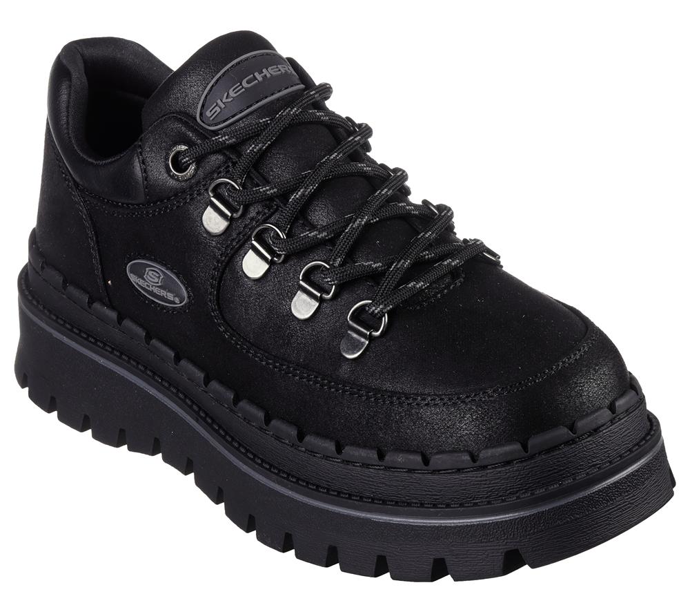 Women Skechers Jammers - Say Goodbye Lace Up Shoes Black  USA |  6241-IJSGP