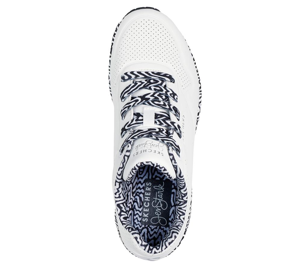 Women Skechers Jen Stark: Uno - Mini Drip Sneakers White / Black  USA |  0731-CAYXF