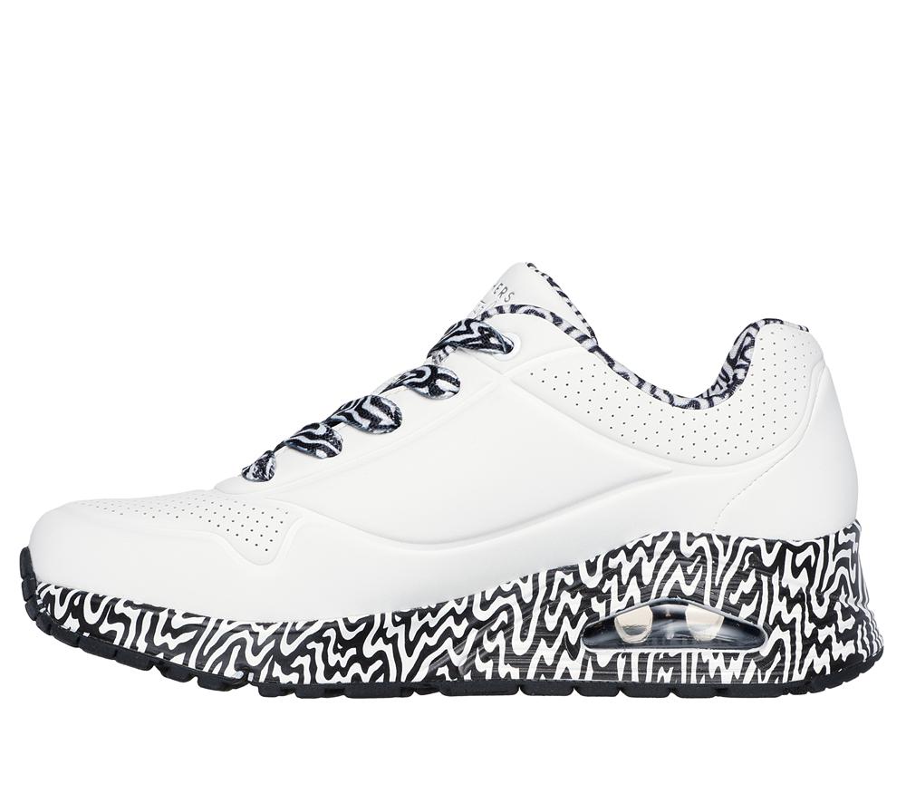 Women Skechers Jen Stark: Uno - Mini Drip Sneakers White / Black  USA |  0731-CAYXF