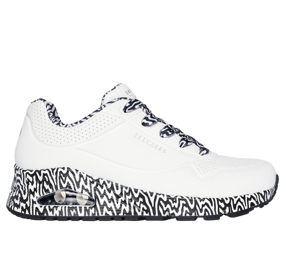 Women Skechers Jen Stark: Uno - Mini Drip Sneakers White / Black  USA |  0731-CAYXF