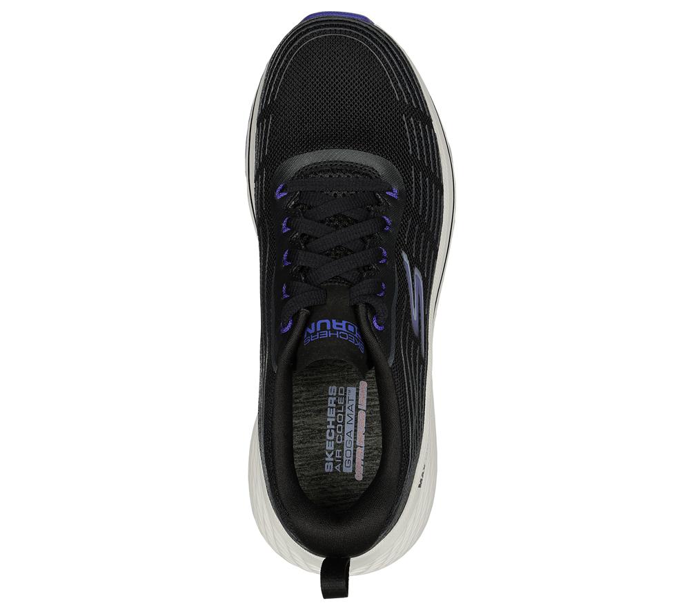 Women Skechers Max Cushioning Elite 2.0 Lace Up Shoes Black / Purple  USA |  6921-NHDYP