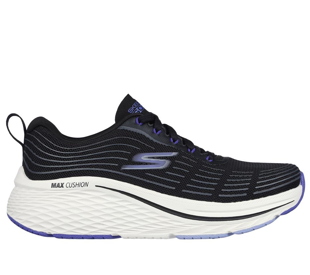 Women Skechers Max Cushioning Elite 2.0 Lace Up Shoes Black / Purple  USA |  6921-NHDYP