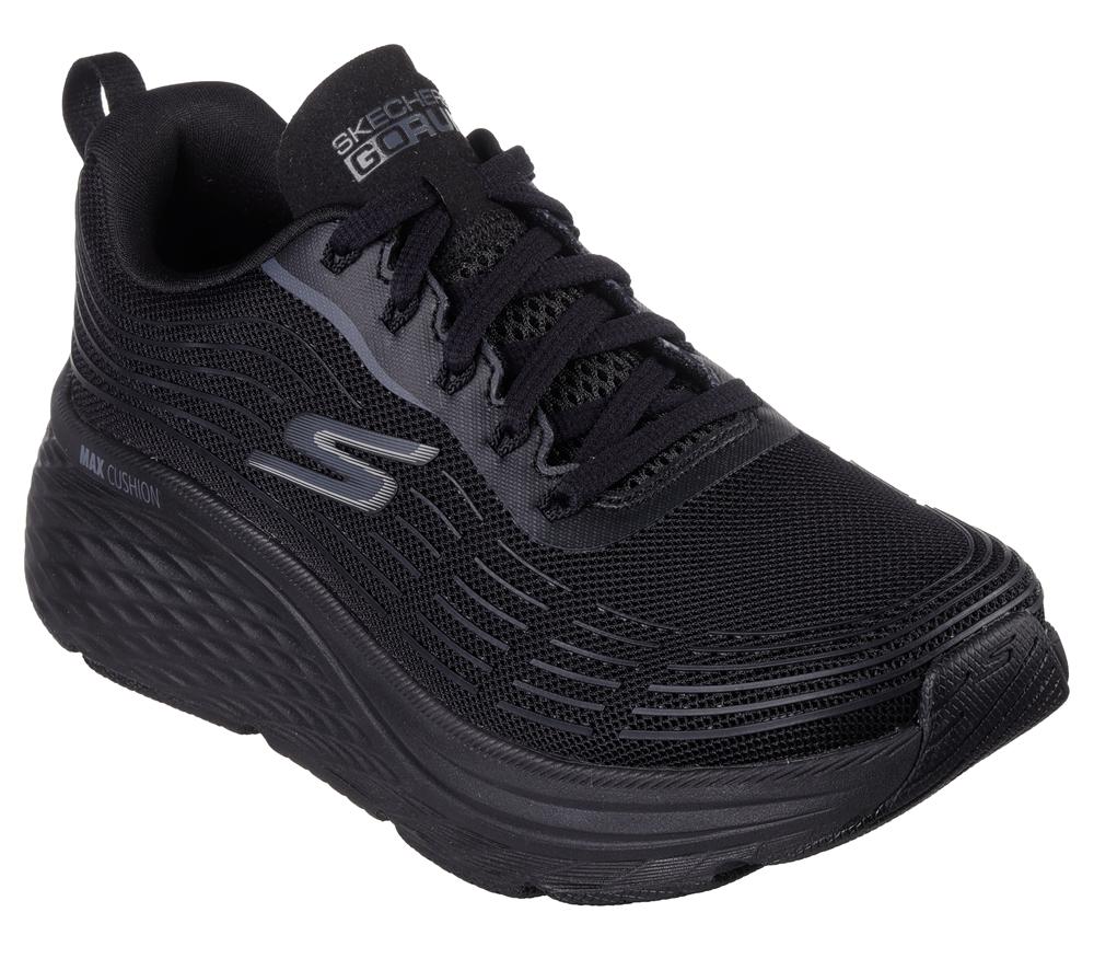 Women Skechers Max Cushioning Elite 2.0 Lace Up Shoes Black  USA |  8076-PVLGN