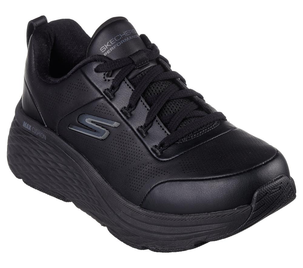 Women Skechers Max Cushioning Elite 2.0 - Enhanced Lace Up Shoes Black  USA |  1582-NWPQJ