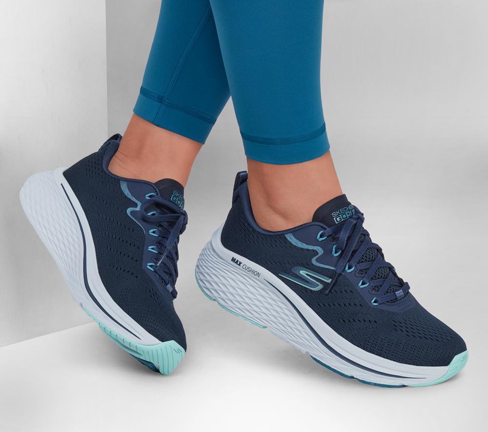 Women Skechers Max Cushioning Elite 2.0 - Levitate Lace Up Shoes Navy / Blue  USA |  1859-BGYJF