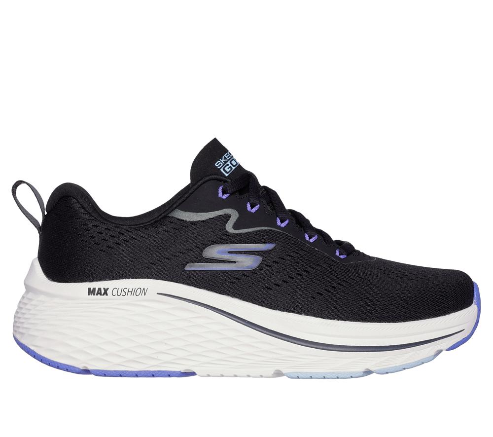 Women Skechers Max Cushioning Elite 2.0 - Levitate Lace Up Shoes Black / Purple  USA |  4916-PQZHO