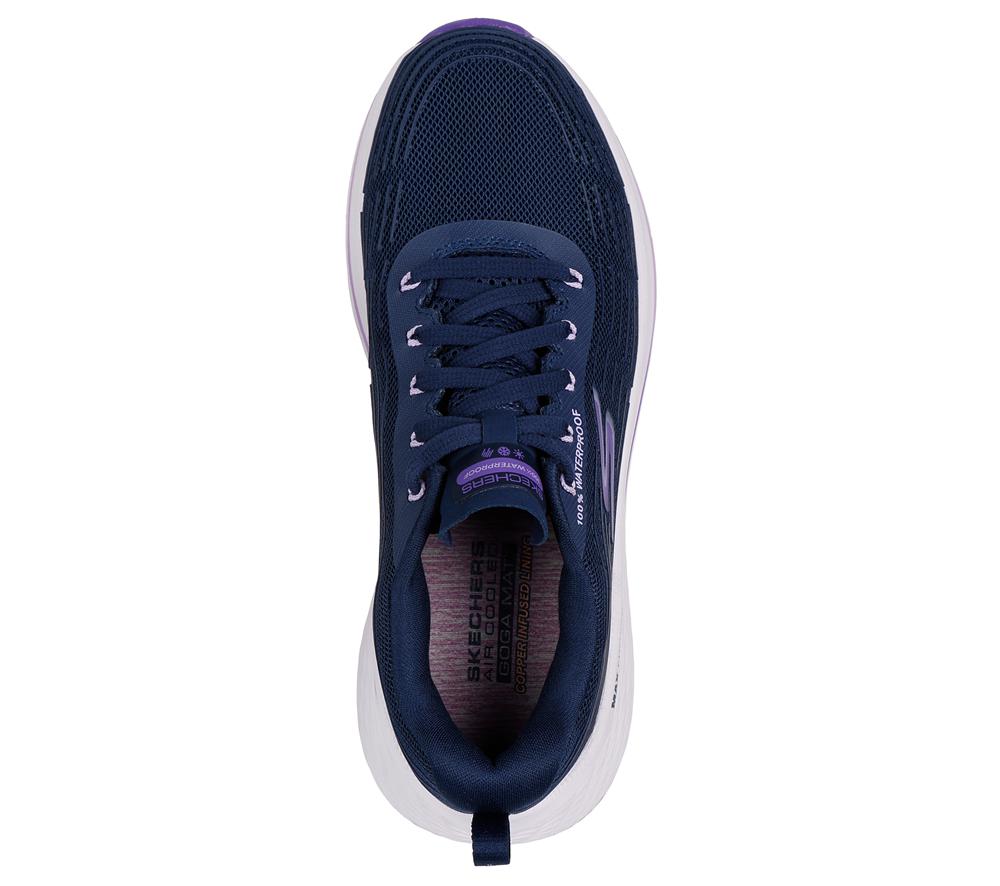Women Skechers Max Cushioning Elite 2.0 - Bridgeport Lace Up Shoes Navy / Purple  USA |  9310-EKTZP