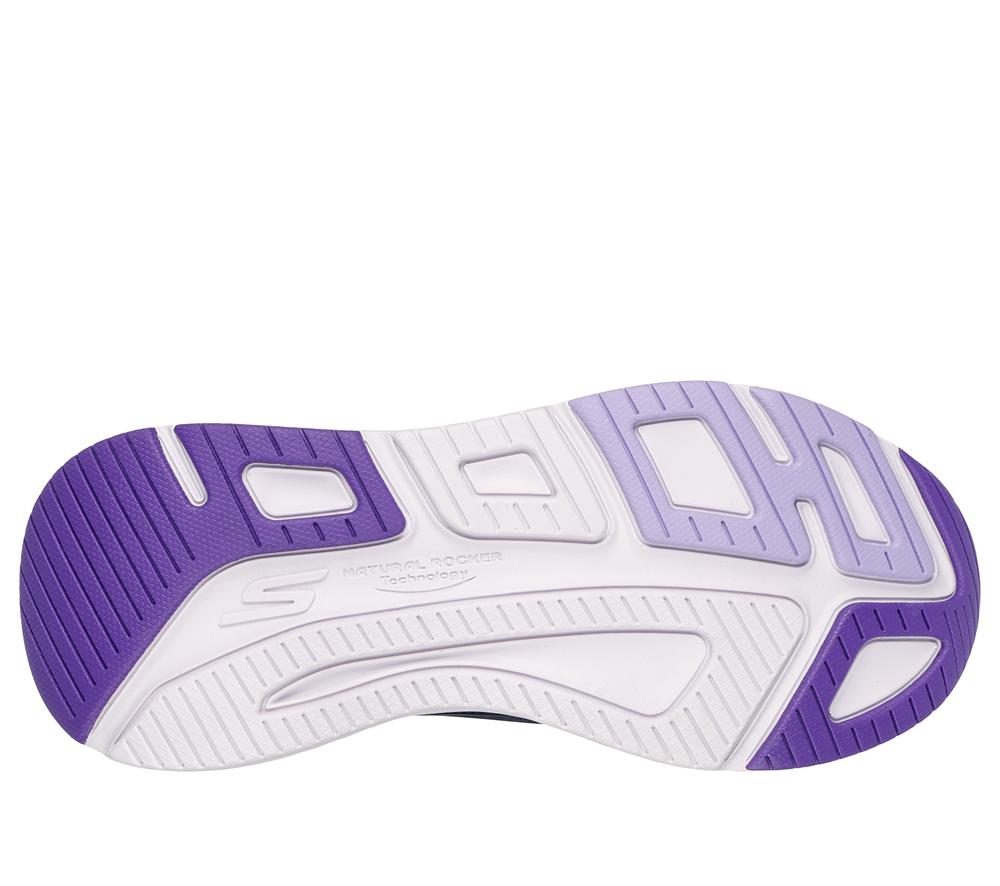 Women Skechers Max Cushioning Elite 2.0 - Bridgeport Lace Up Shoes Navy / Purple  USA |  9310-EKTZP