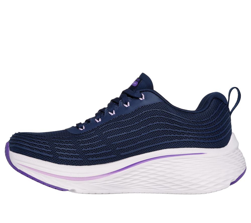 Women Skechers Max Cushioning Elite 2.0 - Bridgeport Lace Up Shoes Navy / Purple  USA |  9310-EKTZP