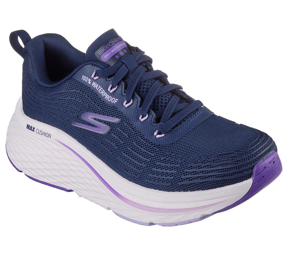 Women Skechers Max Cushioning Elite 2.0 - Bridgeport Lace Up Shoes Navy / Purple  USA |  9310-EKTZP