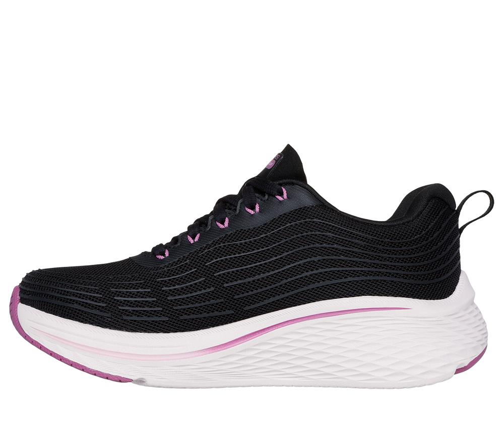 Women Skechers Max Cushioning Elite 2.0 - Bridgeport Lace Up Shoes Black / Pink  USA |  2508-CMSNZ