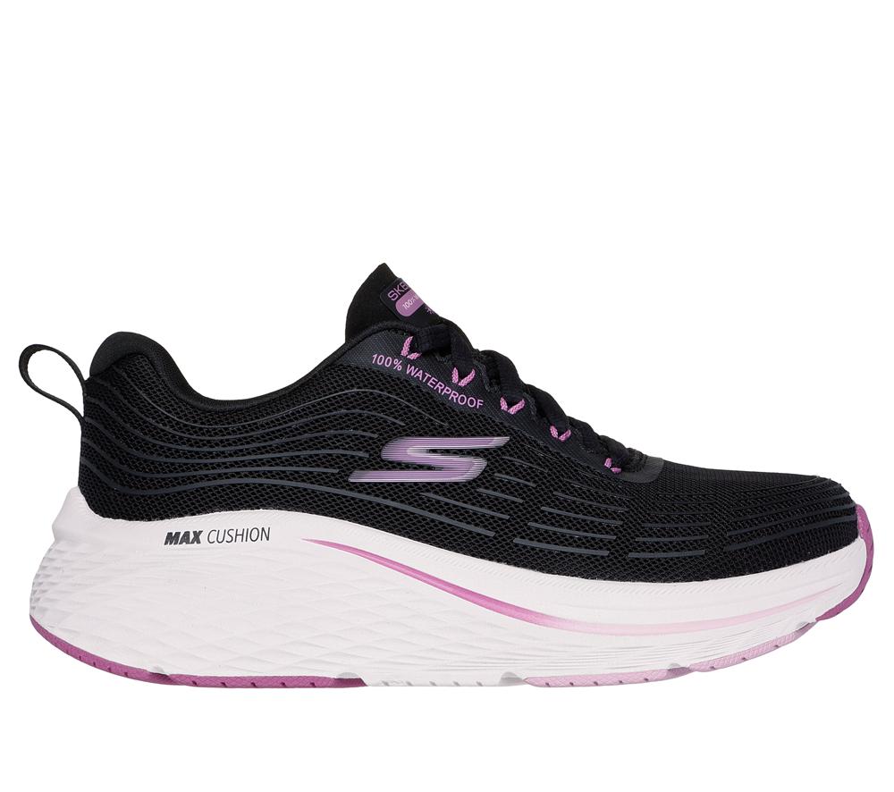 Women Skechers Max Cushioning Elite 2.0 - Bridgeport Lace Up Shoes Black / Pink  USA |  2508-CMSNZ
