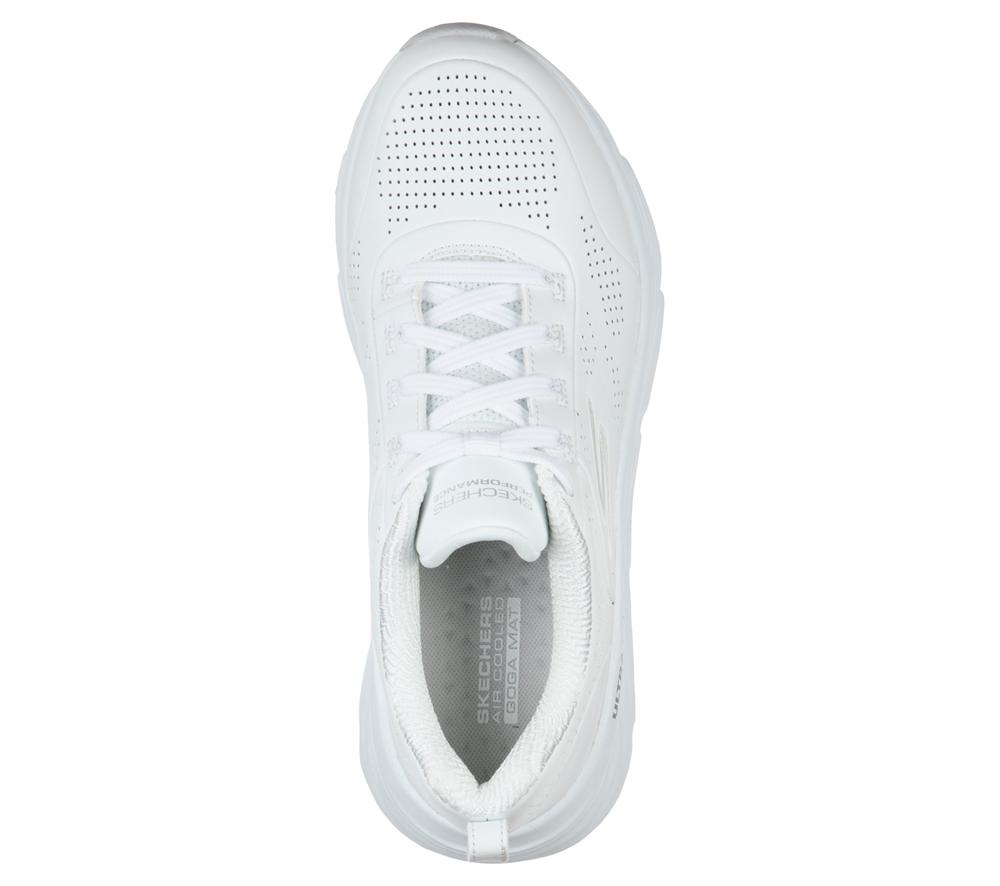 Women Skechers Max Cushioning Elite - Step Up Sneakers White / Silver  USA |  2083-VYMES