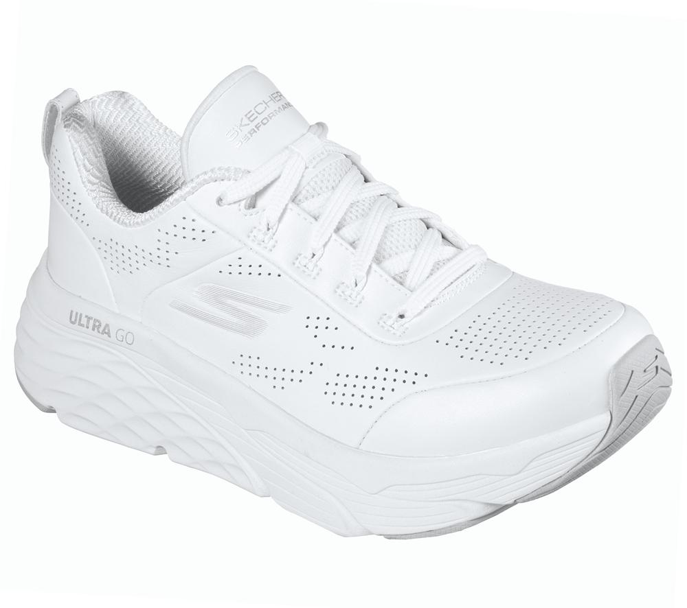 Women Skechers Max Cushioning Elite - Step Up Sneakers White / Silver  USA |  2083-VYMES