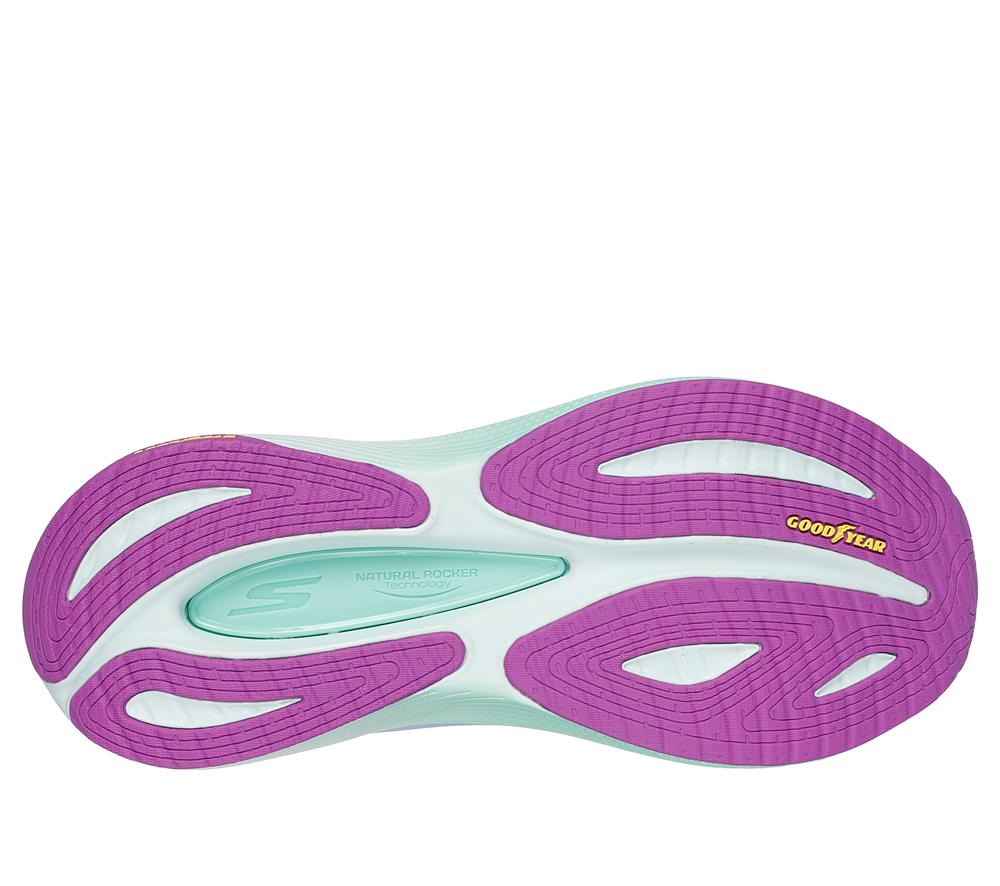 Women Skechers Max Cushioning Propulsion Lace Up Shoes Black / Purple  USA |  1730-PVSYR