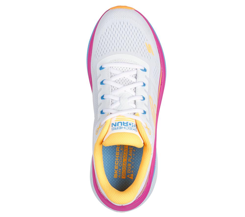 Women Skechers Max Cushioning Propulsion Sneakers White / Orange  USA |  9165-OWMKD