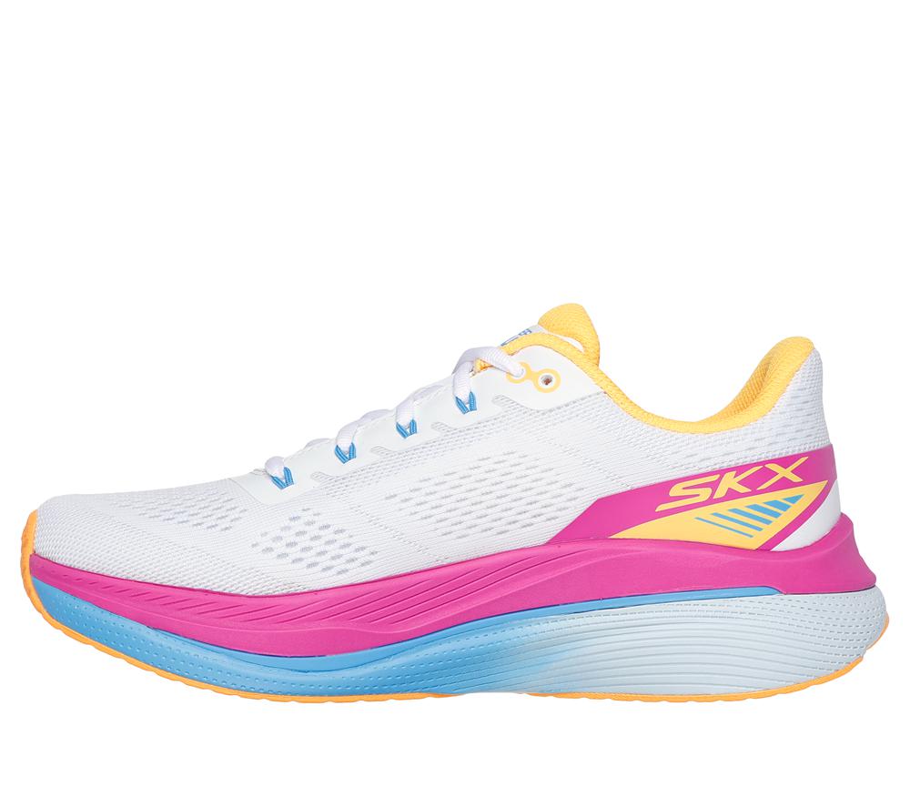 Women Skechers Max Cushioning Propulsion Sneakers White / Orange  USA |  9165-OWMKD