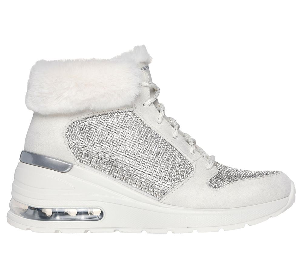 Women Skechers Million Air - Elevated Luxe Air Lace Up Shoes Off White  USA |  8764-JZDPA