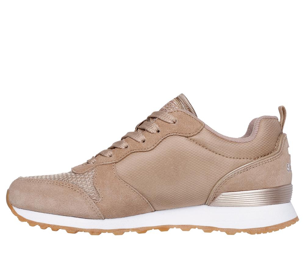 Women Skechers OG 85 - Goldn Gurl Flat Shoes Tan Grey  USA |  8263-ZRIEX