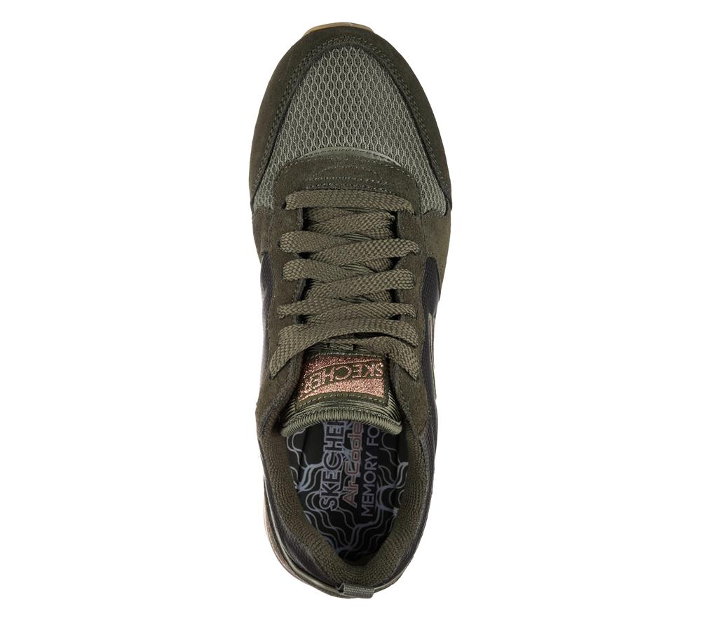 Women Skechers OG 85 - Goldn Gurl Flat Shoes Olive  USA |  0864-OTHUD